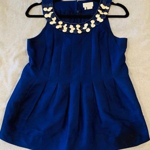 Kate Spade Blue Silk Embellished Blouse